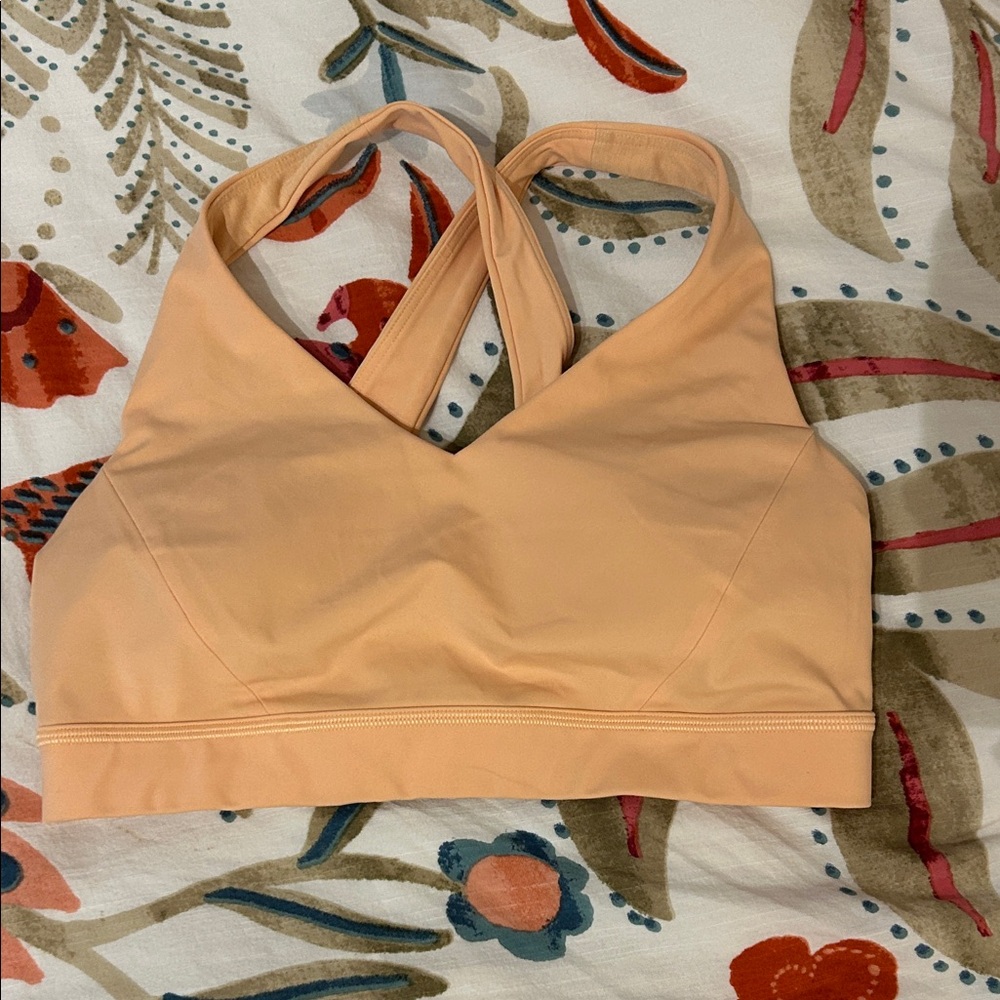 Lululemon Peach Cross-Back Bralette - Women Size M High Support